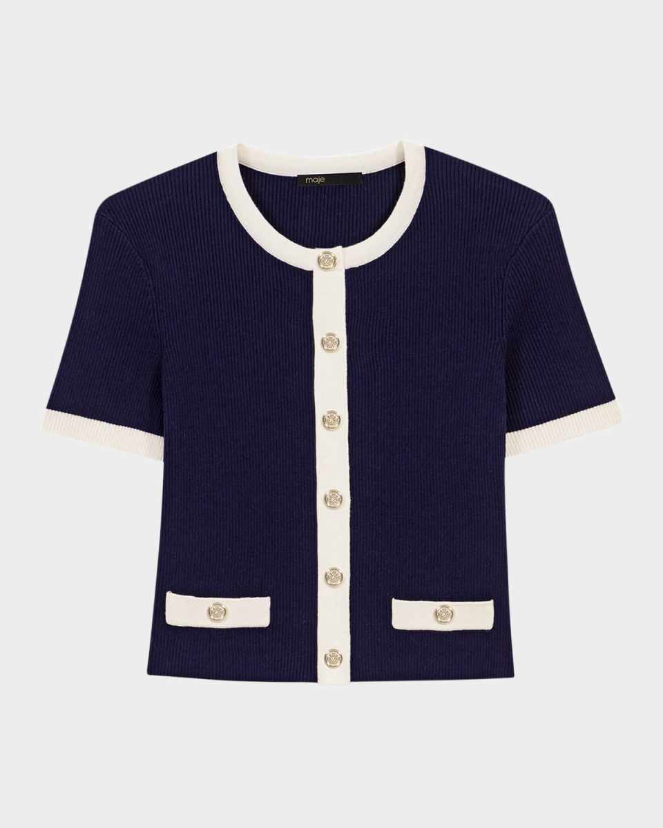 Cropped Short-Sleeve Cardigan